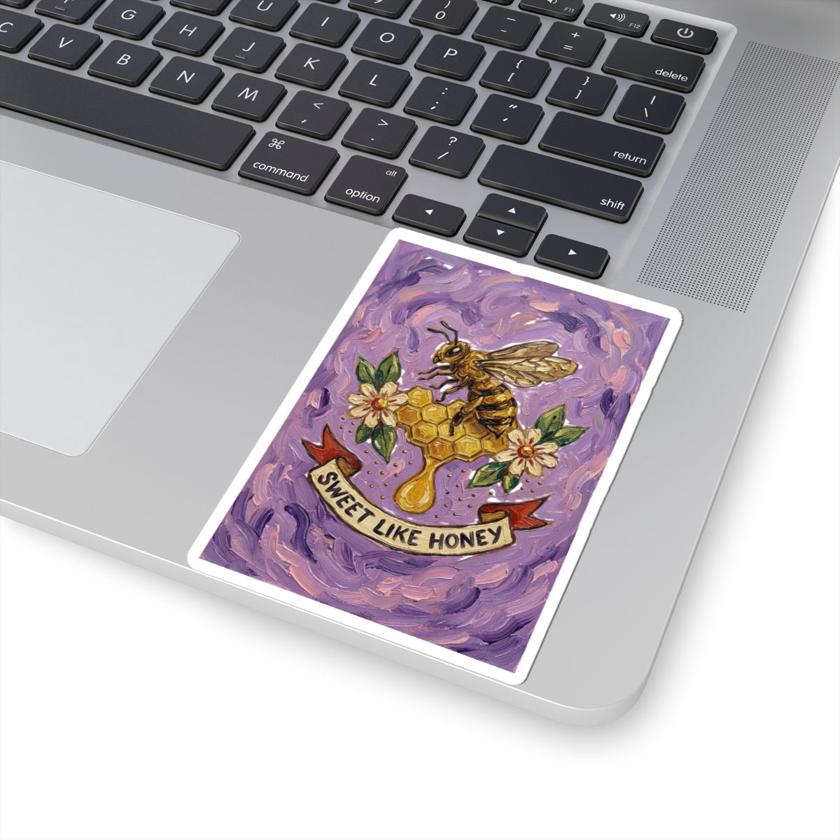 Sweet Like Honey Bee Sticker | Traditional Tattoo-Inspired, Floral Banner