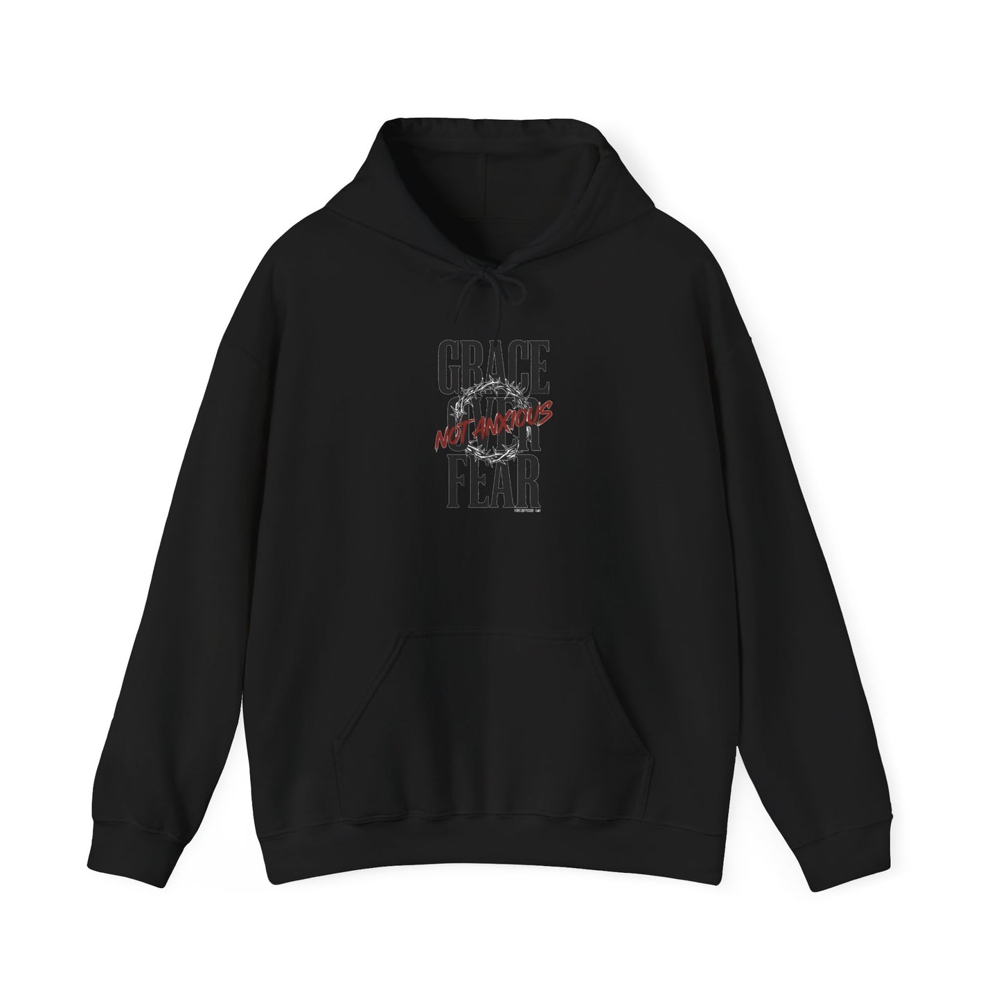 Grace Over Fear Hoodie | Christian Streetwear, Distressed Typography