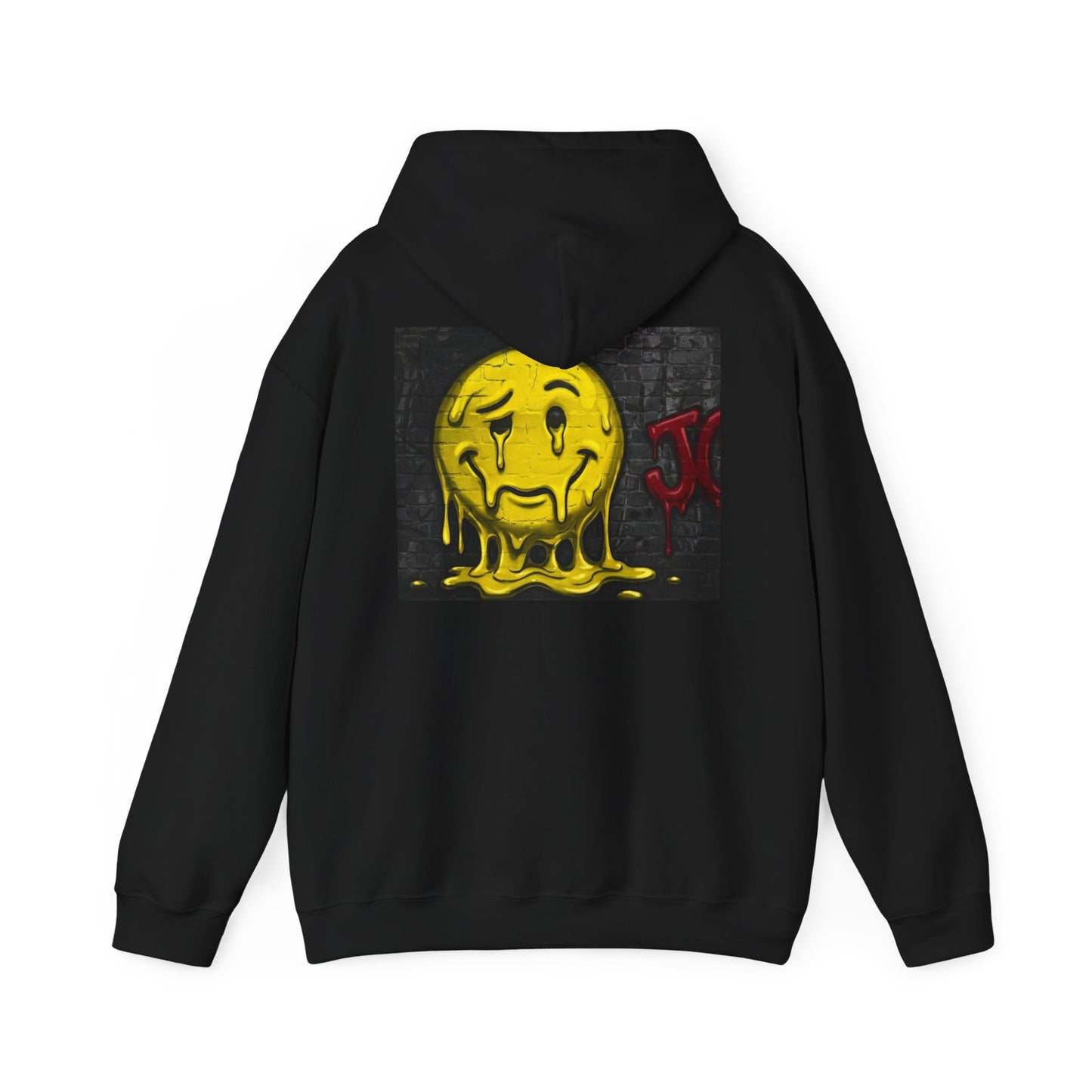 Melting Smiley Hoodie — Grunge Drip Streetwear Sweatshirt