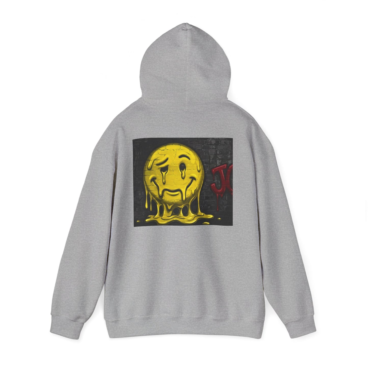 Melting Smiley Hoodie — Grunge Drip Streetwear Sweatshirt