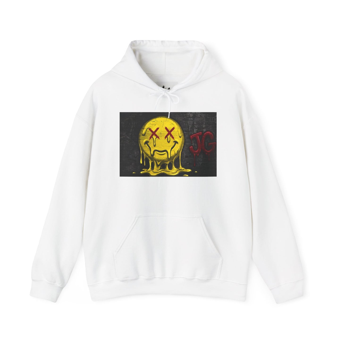 Melting Smiley Hoodie — Grunge Drip Streetwear Sweatshirt