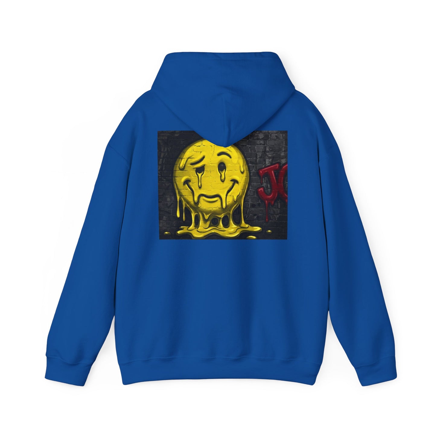 Melting Smiley Hoodie — Grunge Drip Streetwear Sweatshirt
