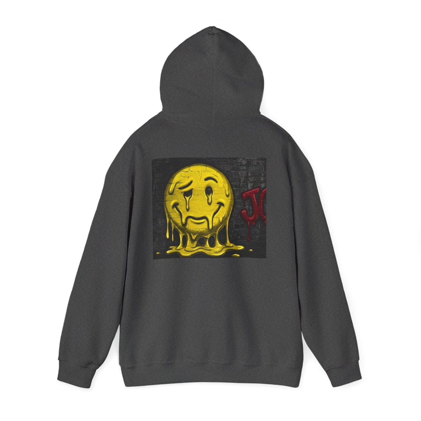 Melting Smiley Hoodie — Grunge Drip Streetwear Sweatshirt