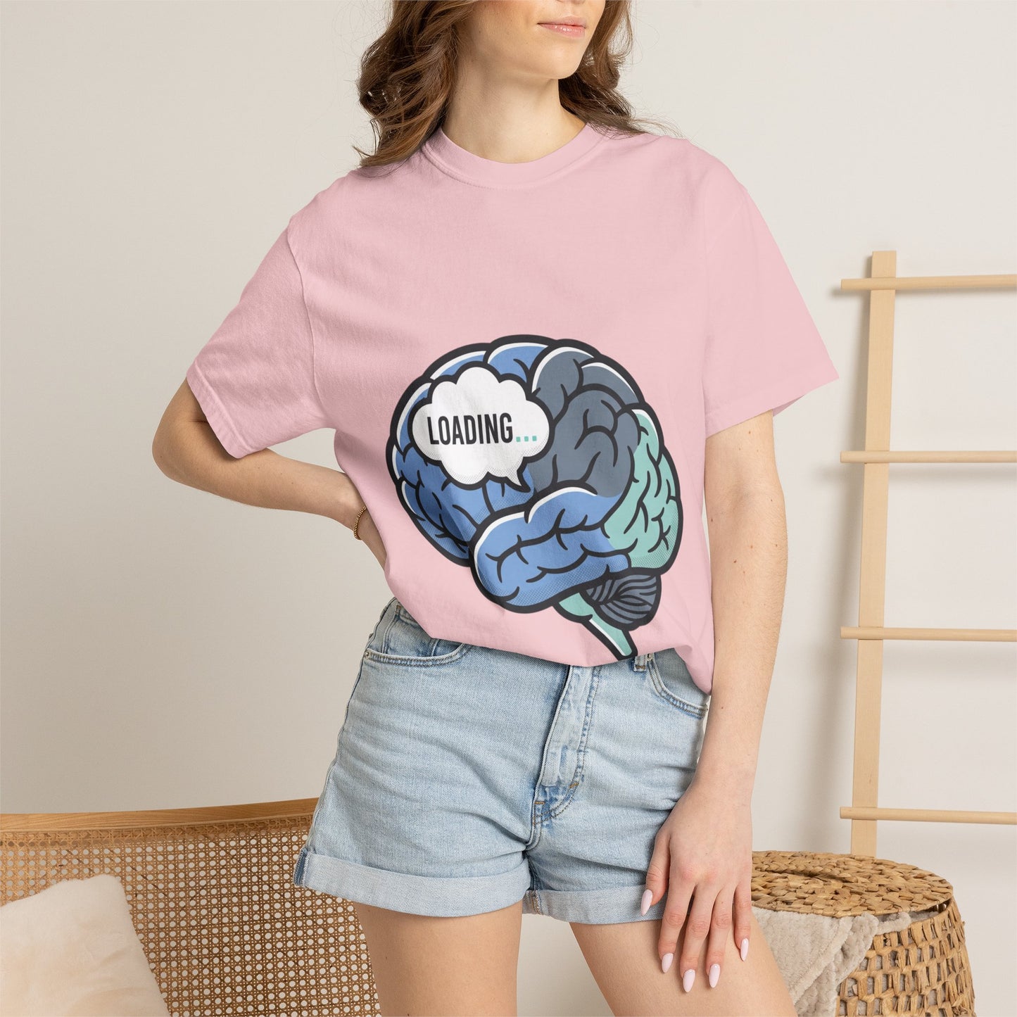 Loading Brain Graphic Tee — “Activate with a Cup of Coffee” Novelty T-Shirt