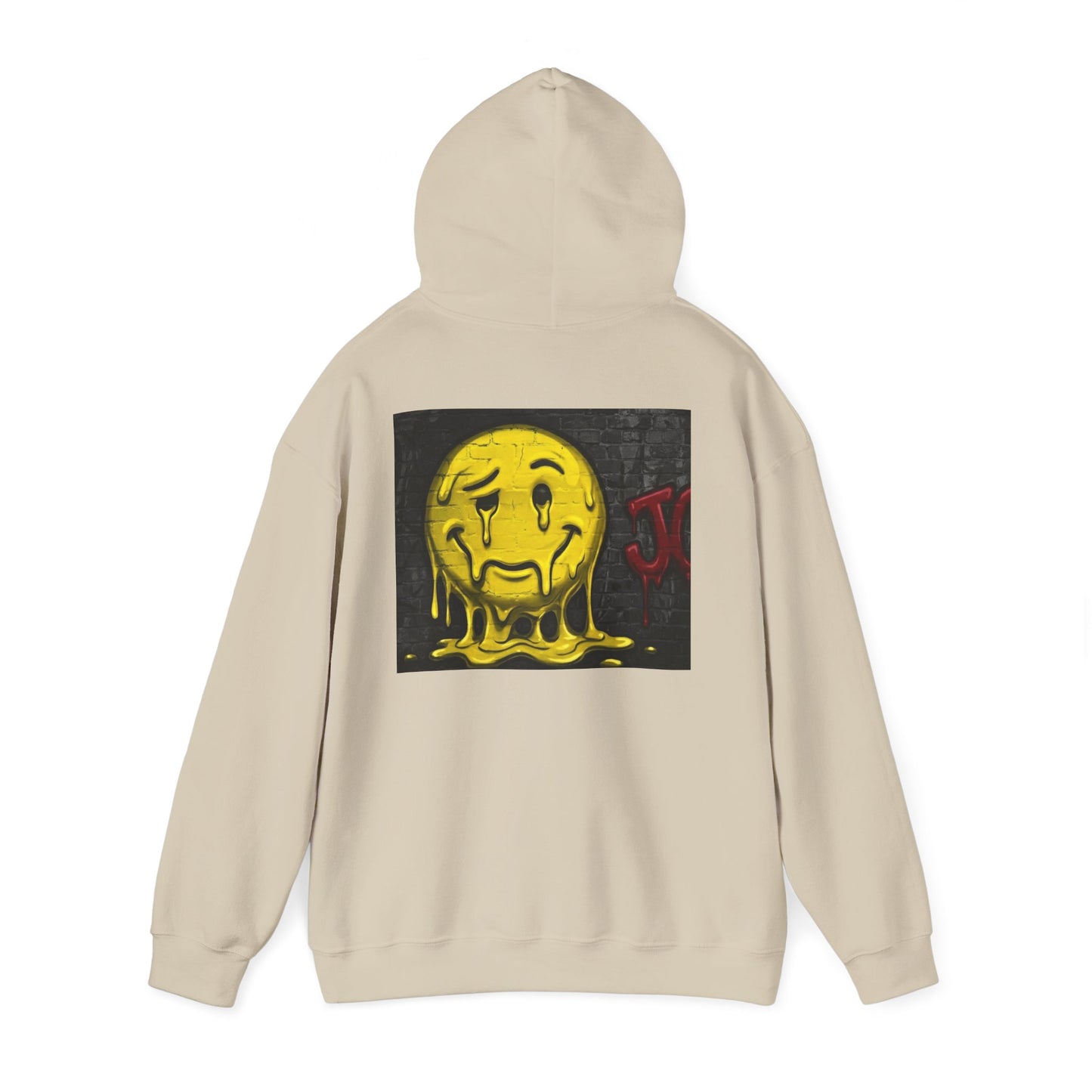 Melting Smiley Hoodie — Grunge Drip Streetwear Sweatshirt