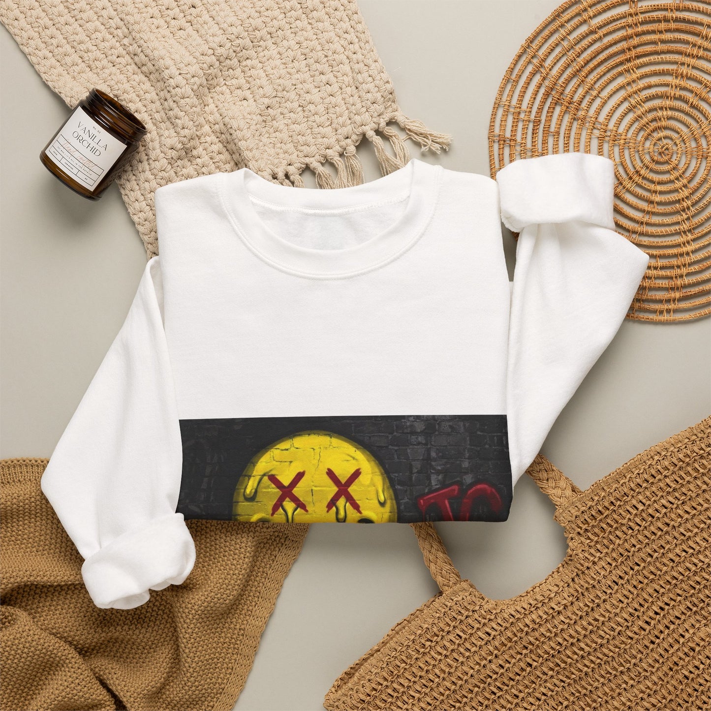 Melting Smiley Crewneck Sweatshirt