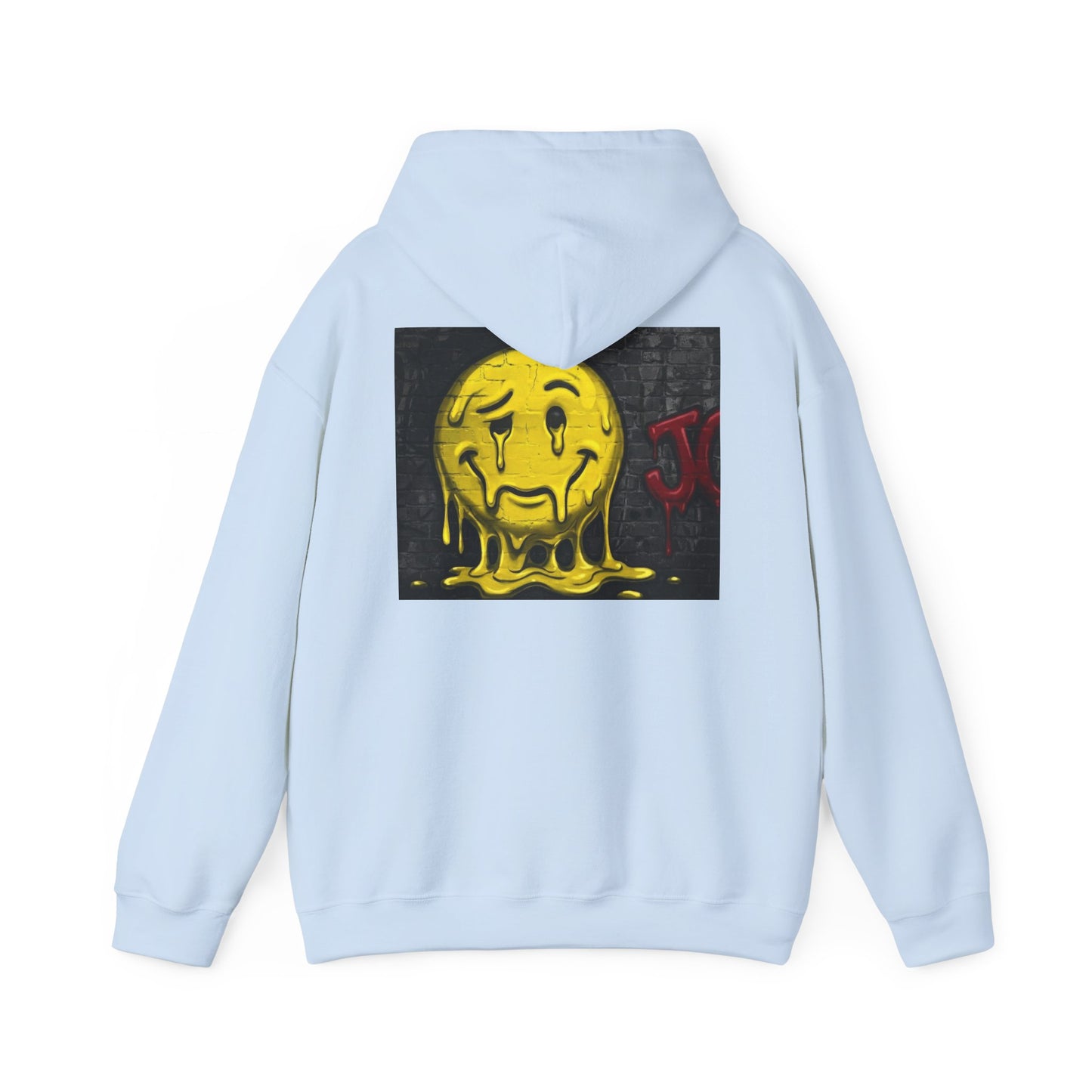 Melting Smiley Hoodie — Grunge Drip Streetwear Sweatshirt