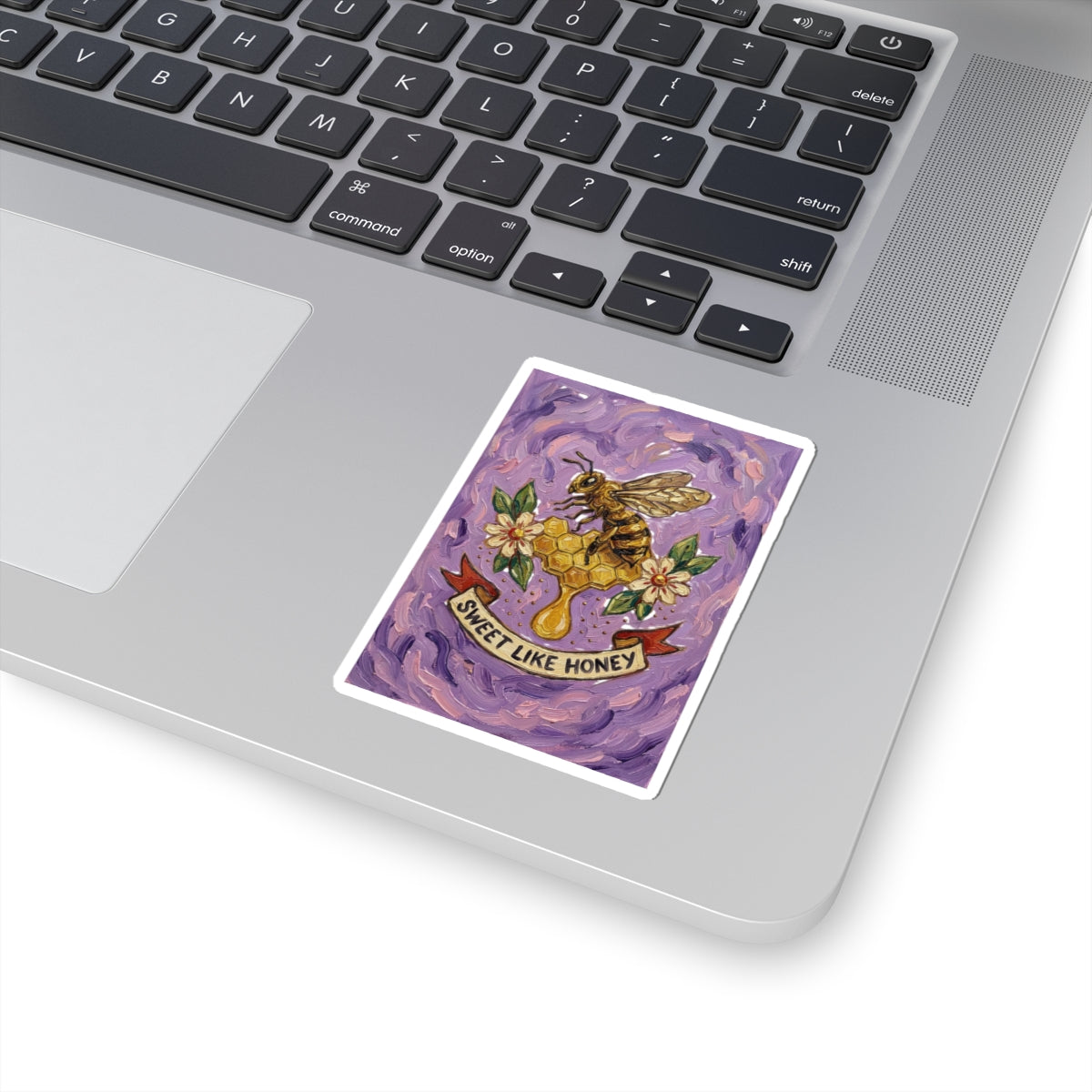 Sweet Like Honey Bee Sticker | Traditional Tattoo-Inspired, Floral Banner