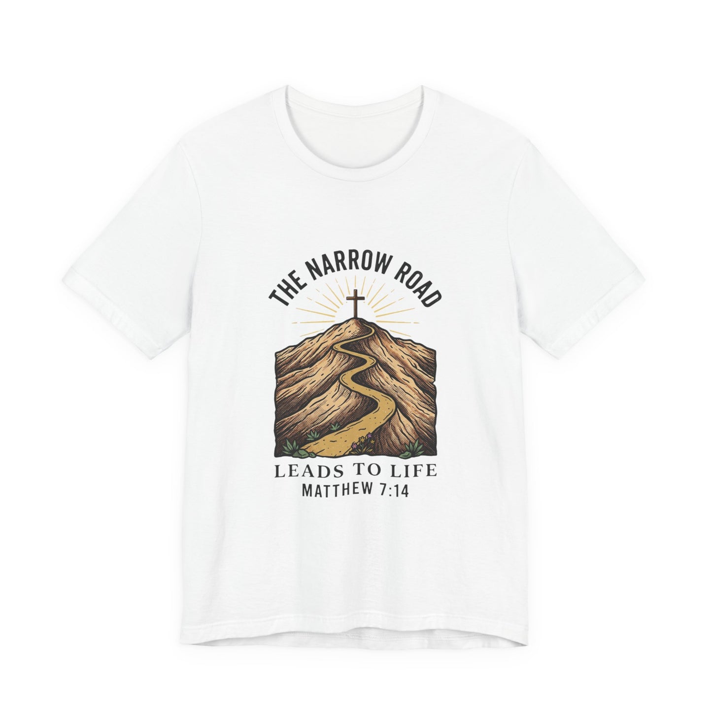 The Narrow Road Leads to Life Tee | Christian streetwear, scripture tee