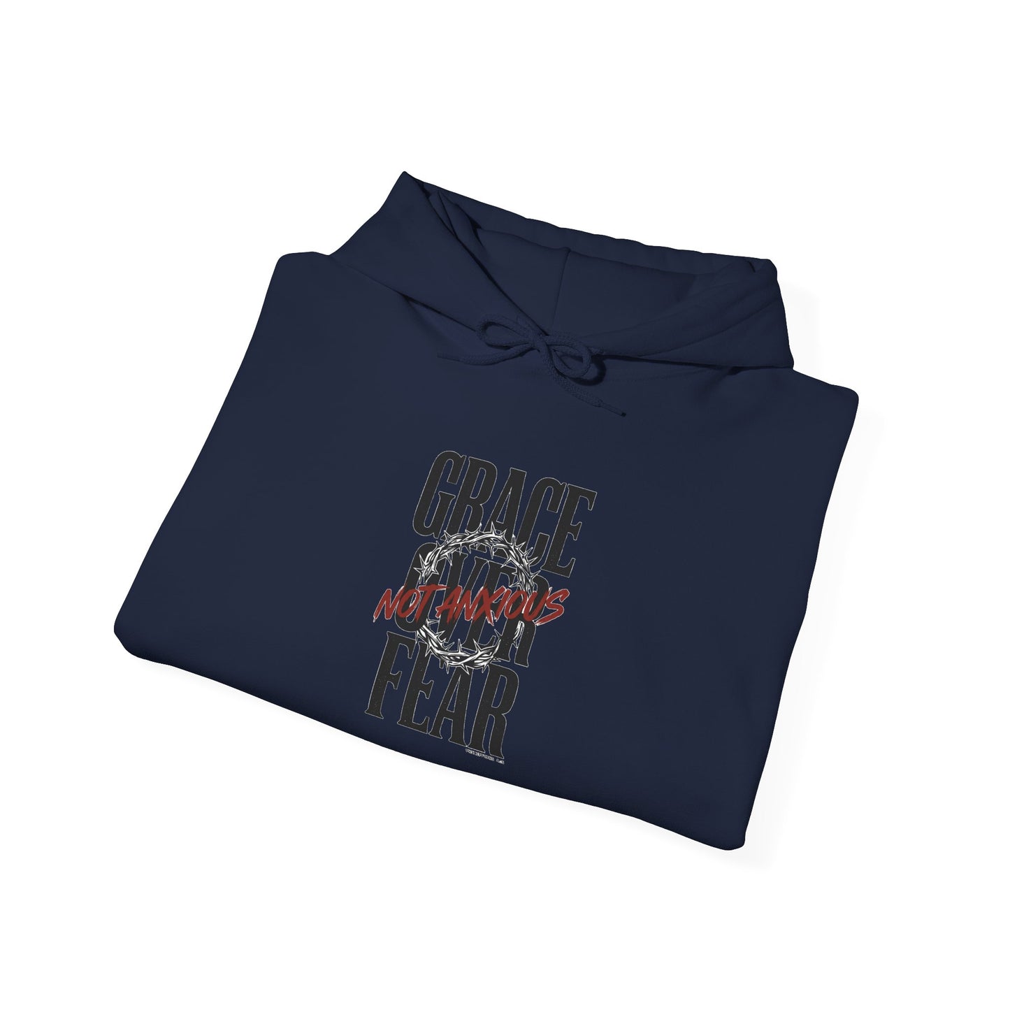 Grace Over Fear Hoodie | Christian Streetwear, Distressed Typography