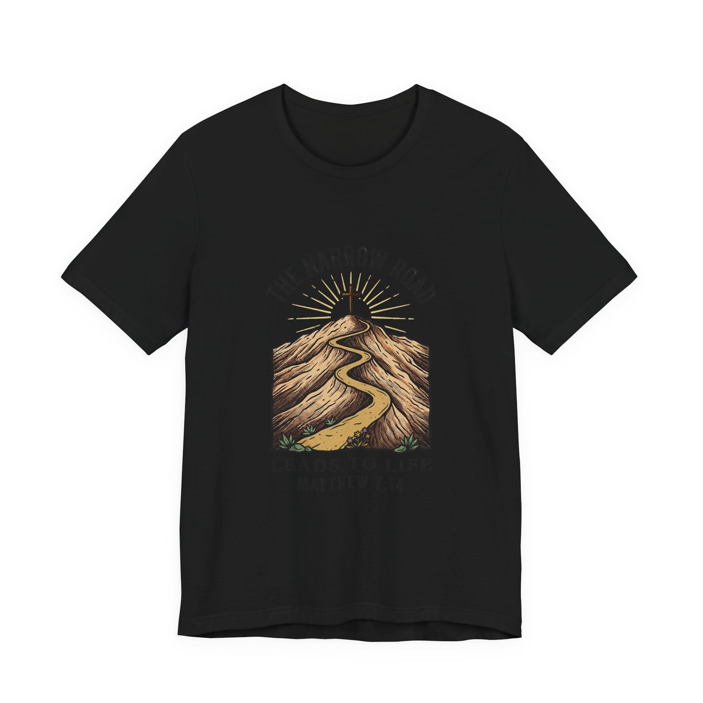 The Narrow Road Leads to Life Tee | Christian streetwear, scripture tee
