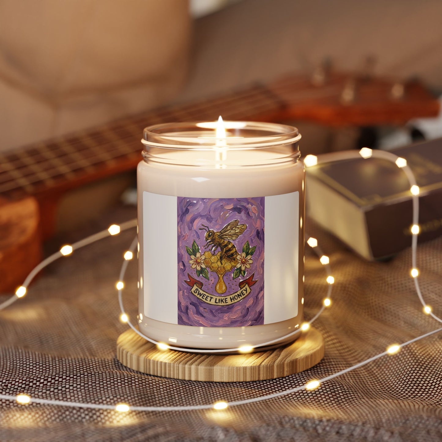 Sweet Like Honey Candle, Traditional Tattoo Floral Bee Soy Candle | Vintage Flash