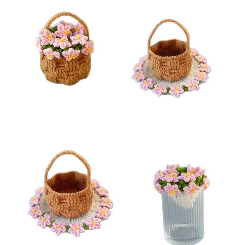 DIY Rose Crochet Coaster Kit – Handmade Flower Coaster Craft Set for Beginners