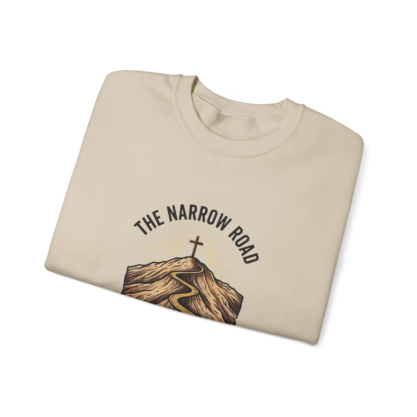 The Narrow Road Matthew 7:14 Crewneck Sweatshirt | Christian Streetwear