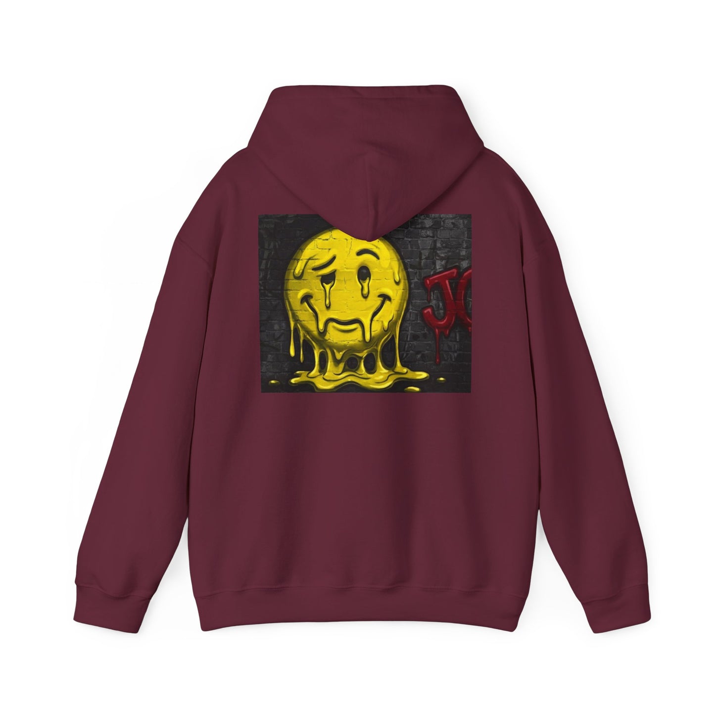 Melting Smiley Hoodie — Grunge Drip Streetwear Sweatshirt