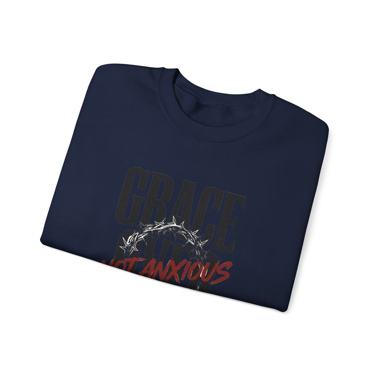 Grace Over Fear Sweatshirt | Christian Streetwear, Distressed Typography