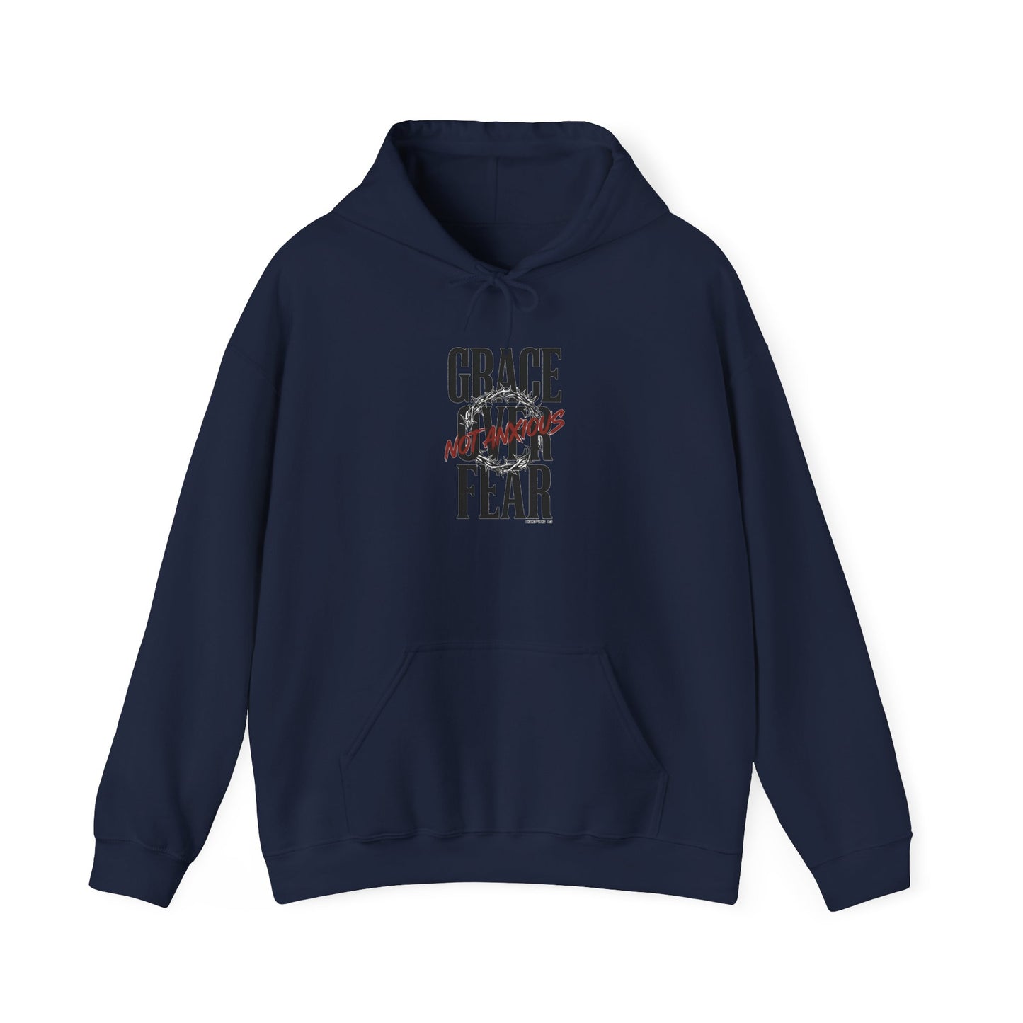 Grace Over Fear Hoodie | Christian Streetwear, Distressed Typography