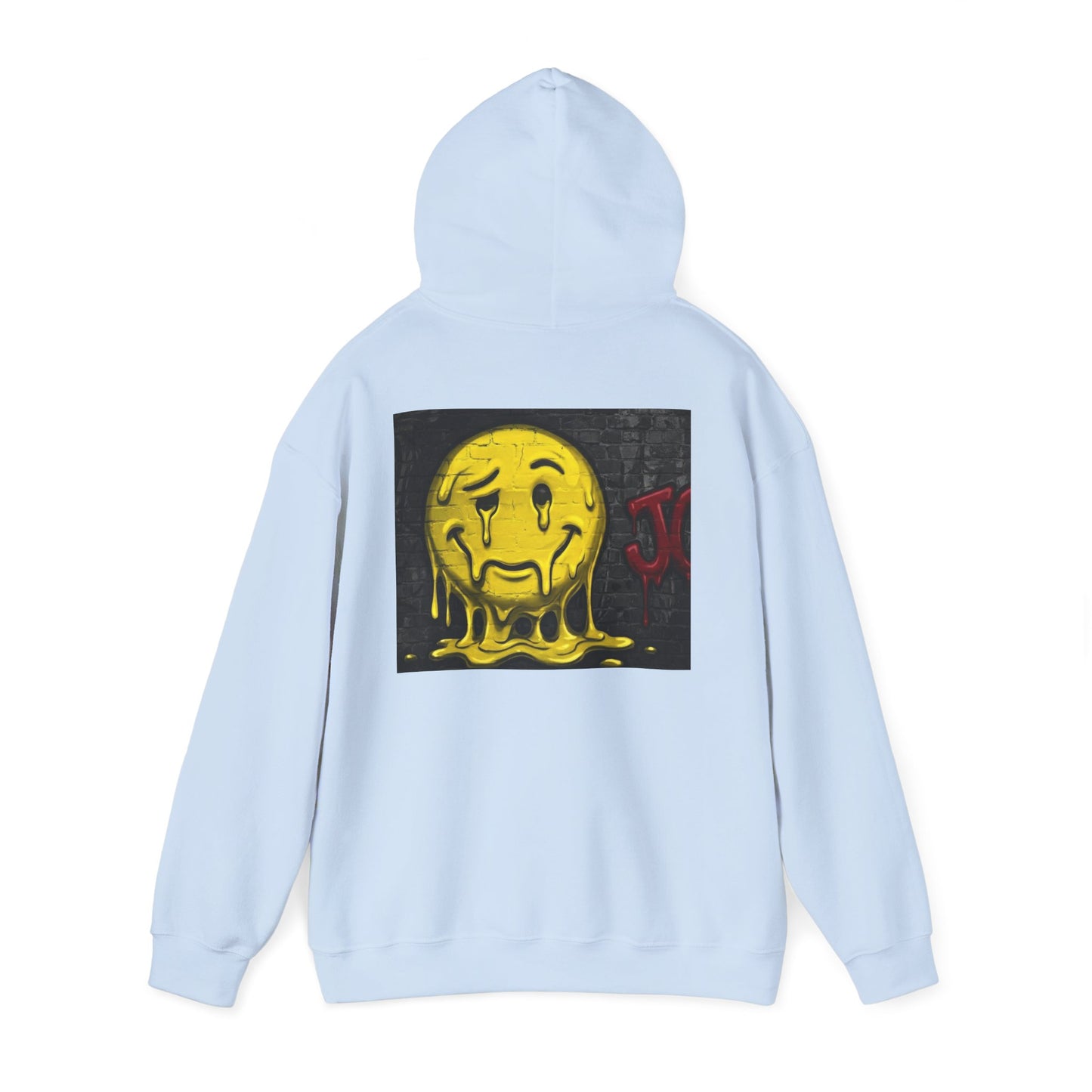 Melting Smiley Hoodie — Grunge Drip Streetwear Sweatshirt