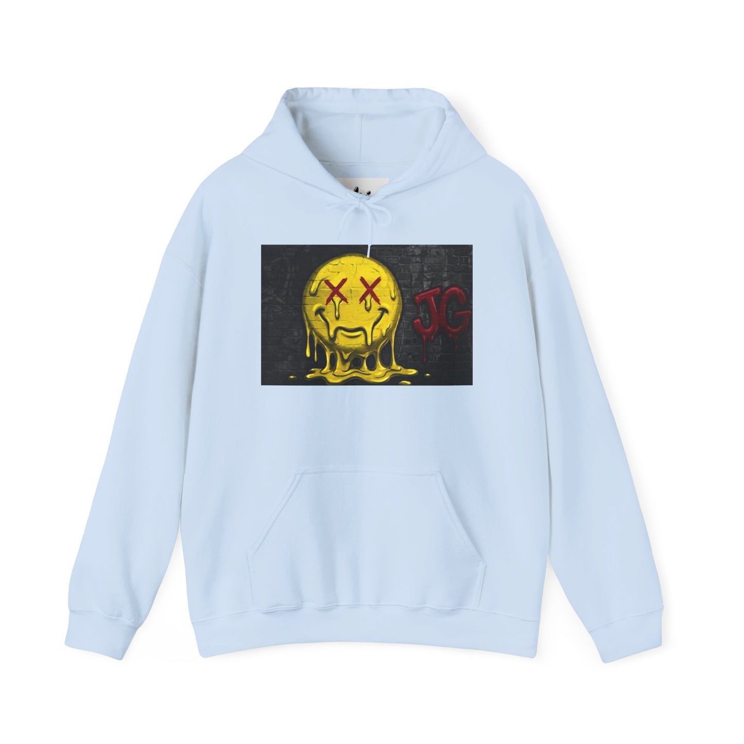 Melting Smiley Hoodie — Grunge Drip Streetwear Sweatshirt