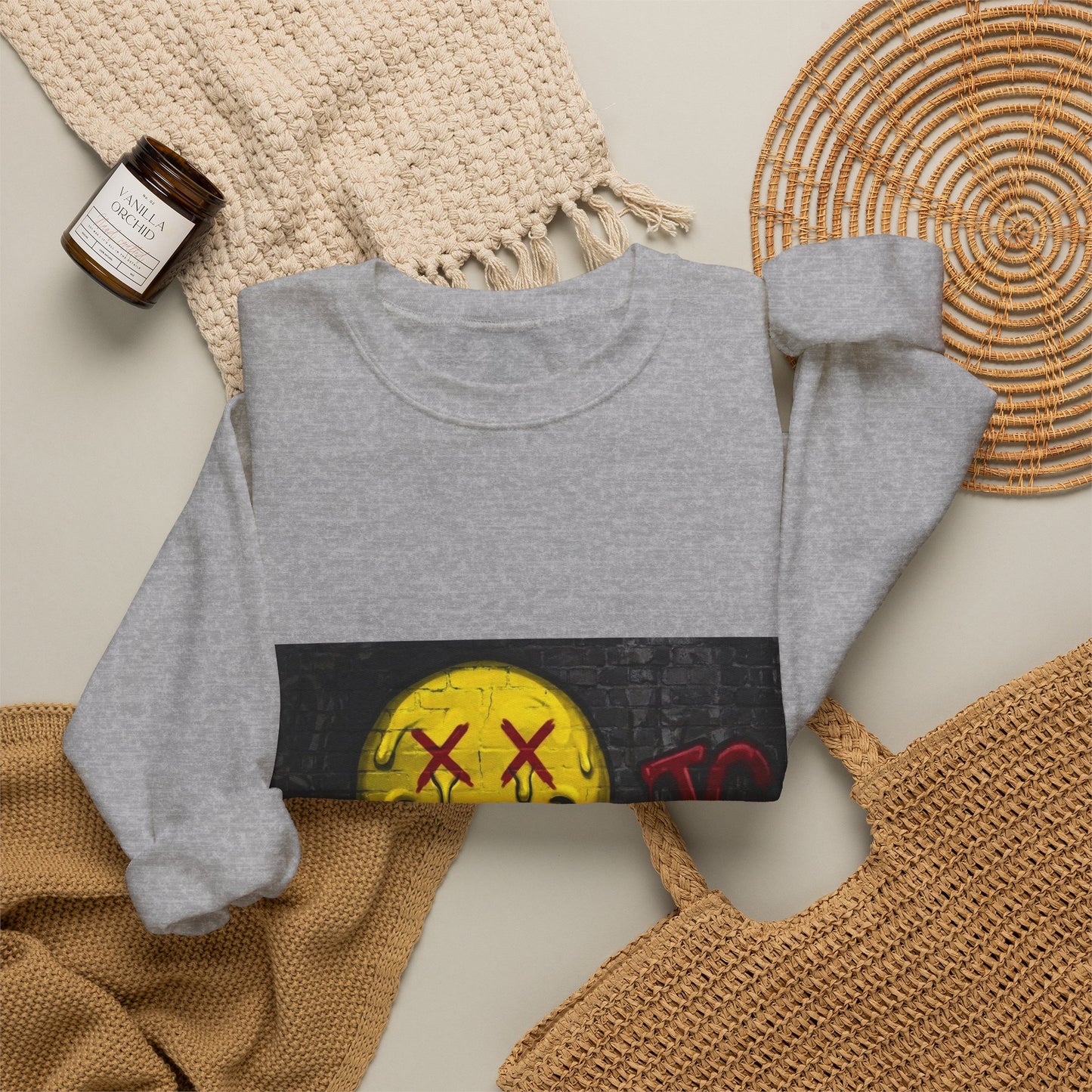 Melting Smiley Crewneck Sweatshirt