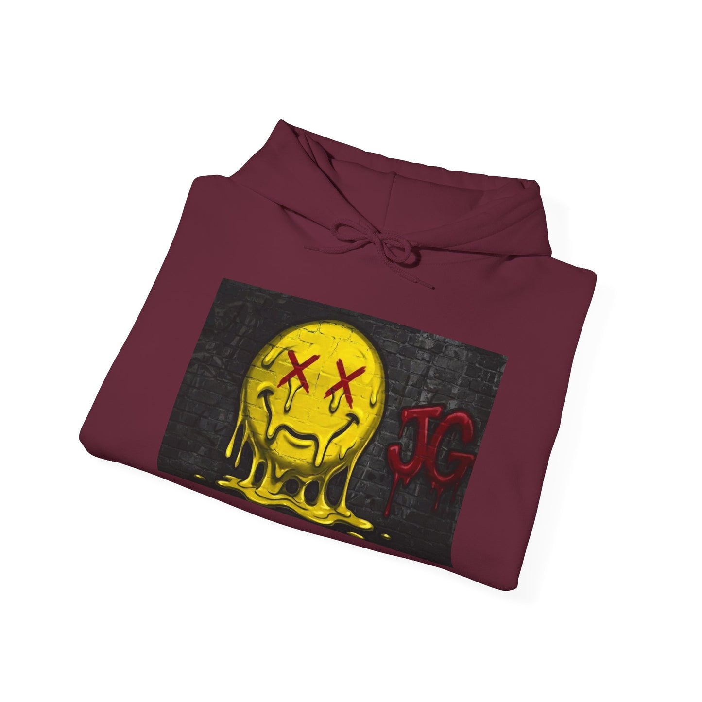 Melting Smiley Hoodie — Grunge Drip Streetwear Sweatshirt
