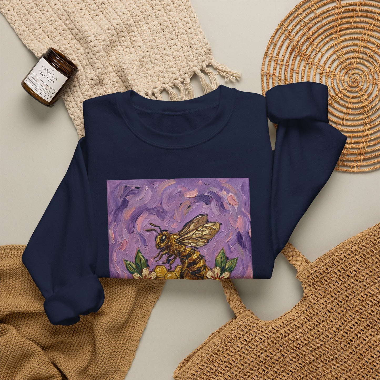 Sweet Like Honey Bee Sweatshirt | Traditional Tattoo Floral Banner