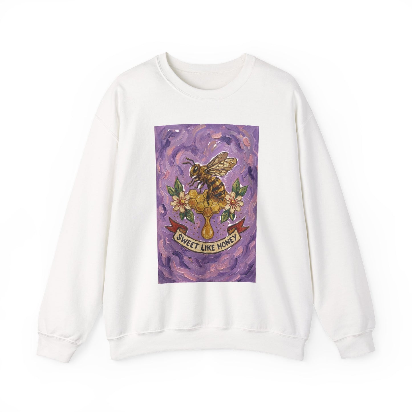 Sweet Like Honey Bee Sweatshirt | Traditional Tattoo Floral Banner