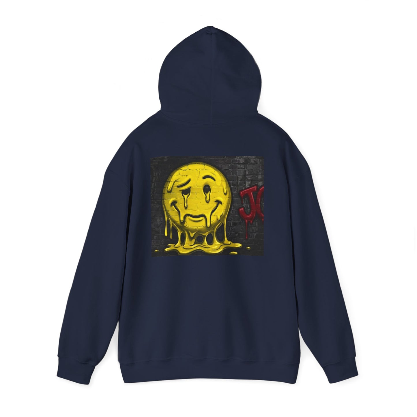 Melting Smiley Hoodie — Grunge Drip Streetwear Sweatshirt