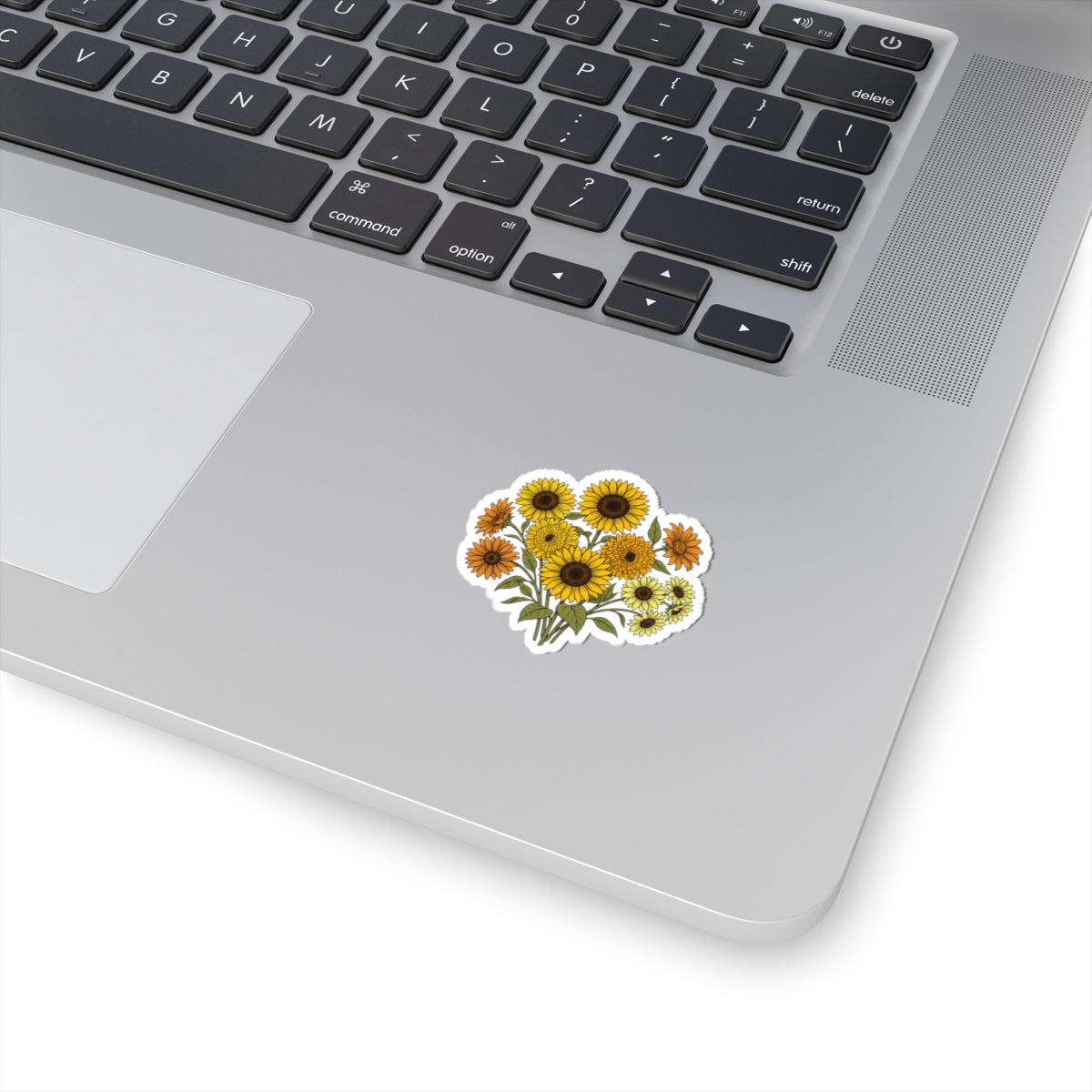 Sunflower Bouquet Kiss-Cut Sticker — Floral Laptop Decal