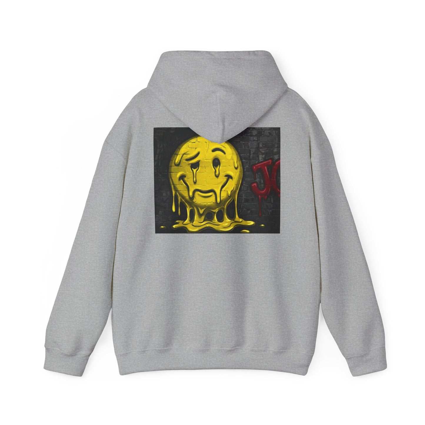 Melting Smiley Hoodie — Grunge Drip Streetwear Sweatshirt