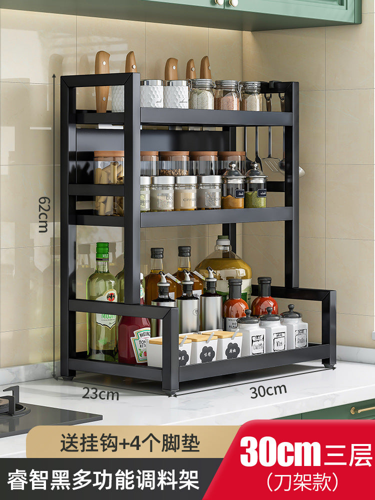 Multi-Functional Kitchen Spice Rack with Knife Holder