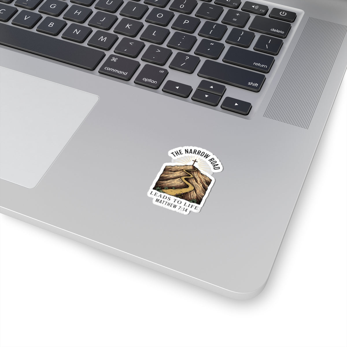 Narrow Road Matthew 7:14 Kiss-Cut Sticker | Christian Streetwear, Scripture