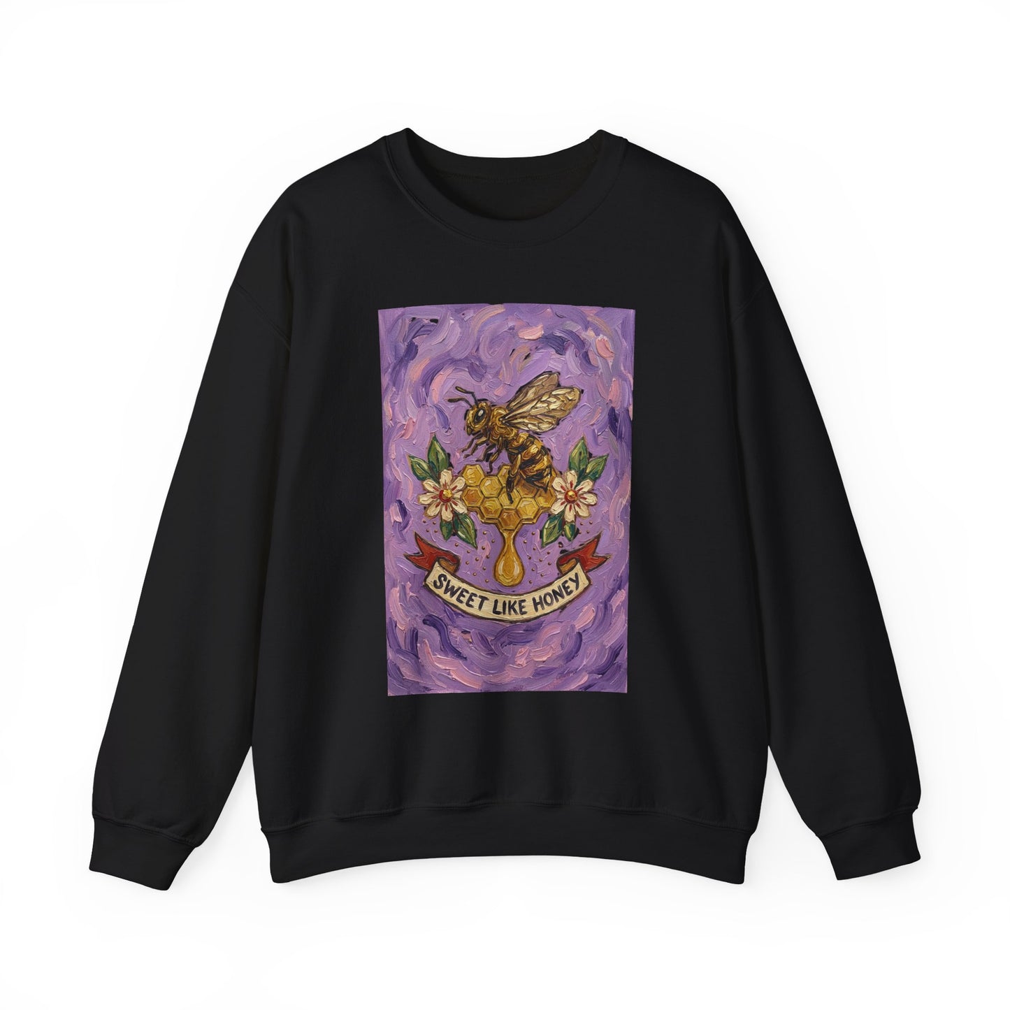 Sweet Like Honey Bee Sweatshirt | Traditional Tattoo Floral Banner