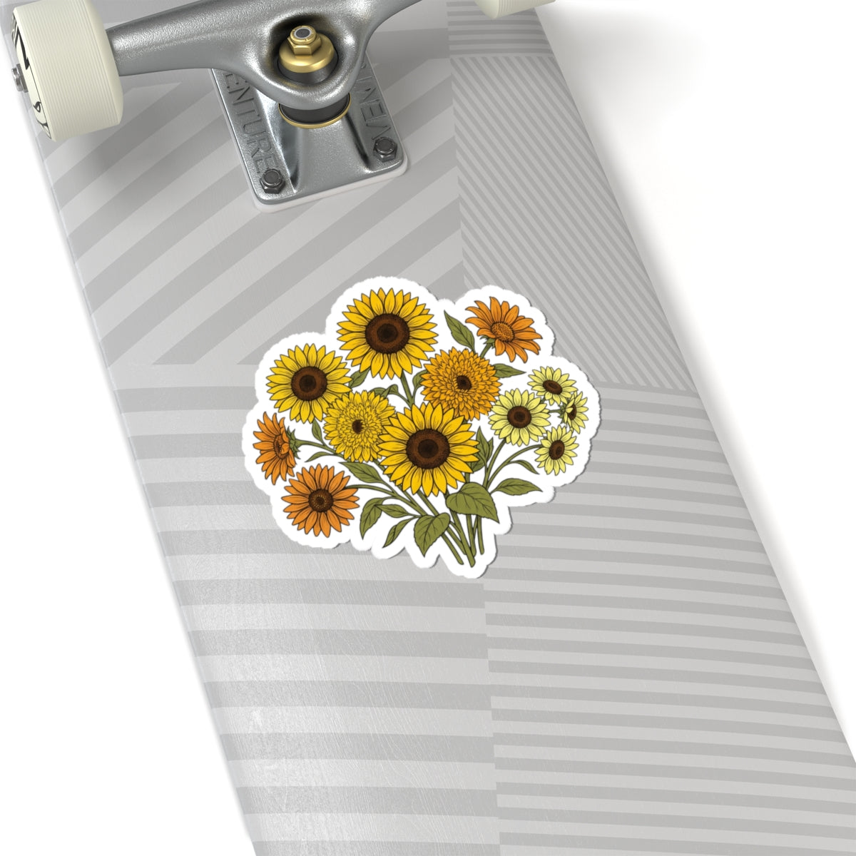 Sunflower Bouquet Kiss-Cut Sticker — Floral Laptop Decal