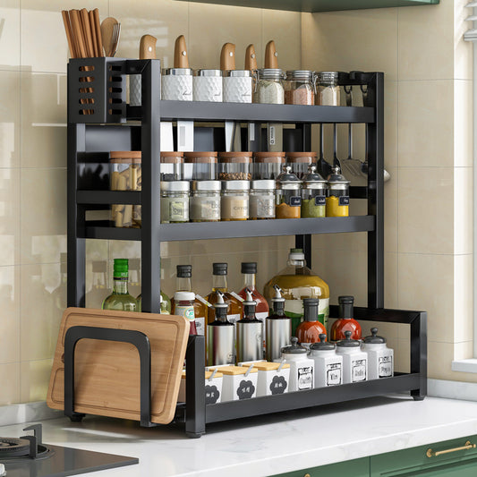 Multi-Functional Kitchen Spice Rack with Knife Holder