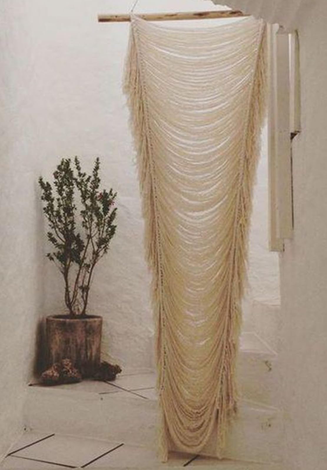 Boho Macramé Curtain – Handwoven Room Divider, Wall Hanging & Window Décor (31” W x 75” L)