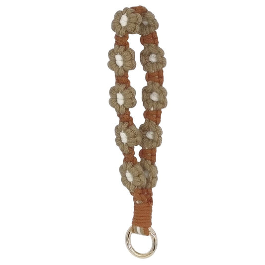 Cute Daisy Macramé Wrist Strap Keychain