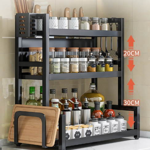 Multi-Functional Kitchen Spice Rack with Knife Holder