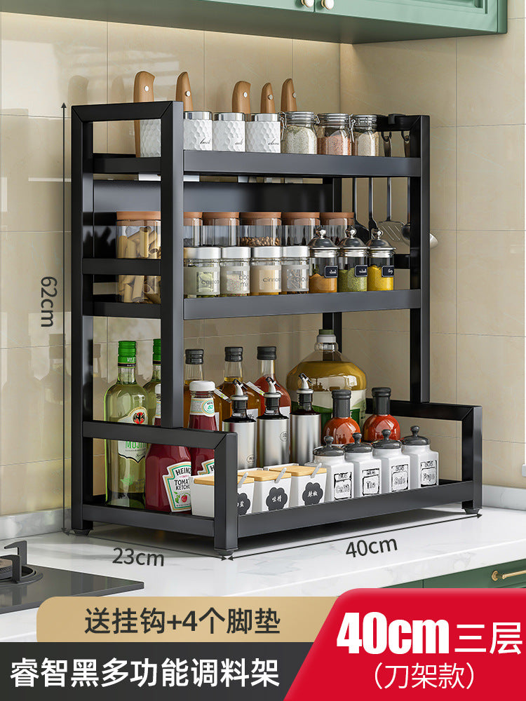 Multi-Functional Kitchen Spice Rack with Knife Holder