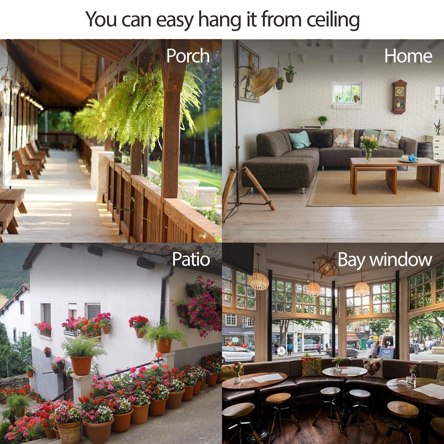 Vintage Macramé Plant Hanger Set – 4-Pack Hanging Rope Plant Holders for Indoor & Outdoor Pots