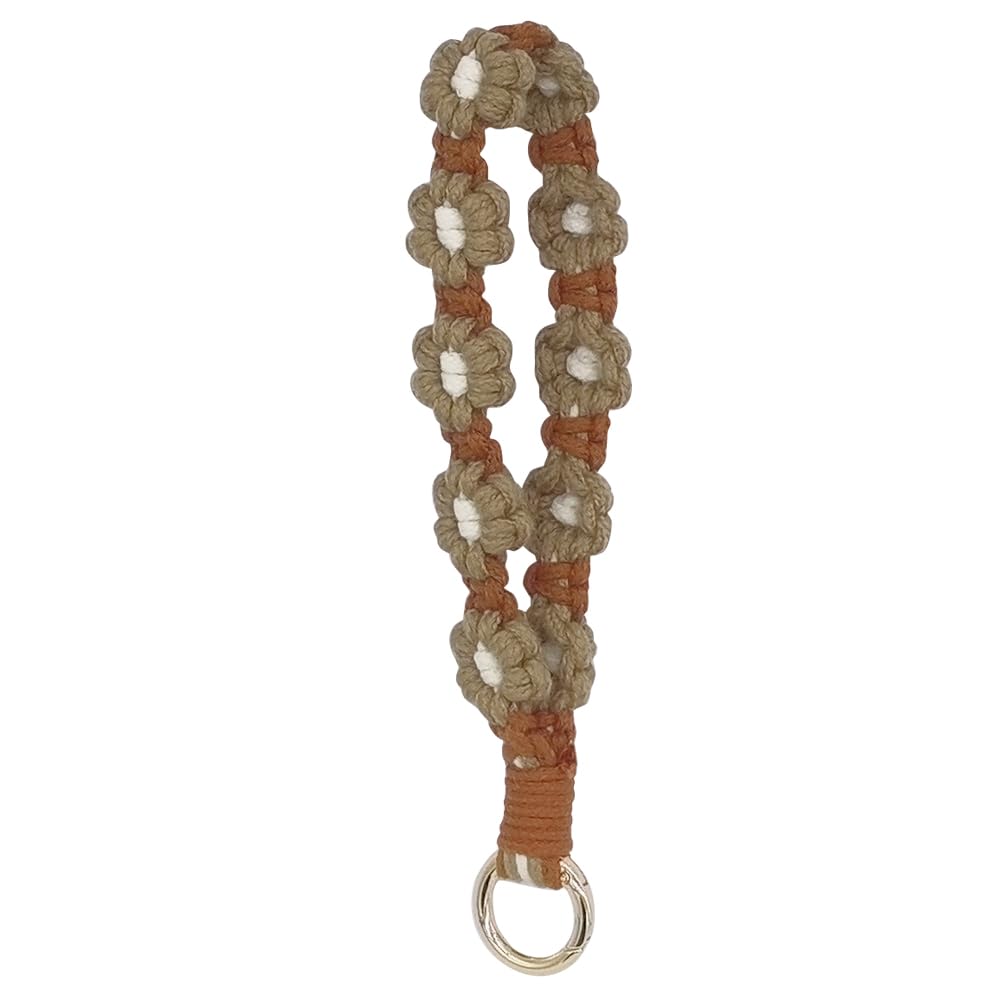 Cute Daisy Macramé Wrist Strap Keychain